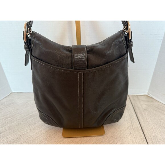 Coach Vintage 9480 Soho Flap Crossbody Black Leather Shoulder Hobo Y2K Cleaned - Picture 4 of 16